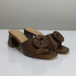 Rosette Block Heel Sliders for Women