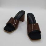 Patent Block Heel Sliders for Women