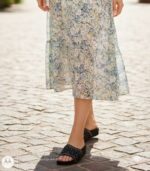 Black Crystal-Studded Wedge Sliders for Women - Image 2